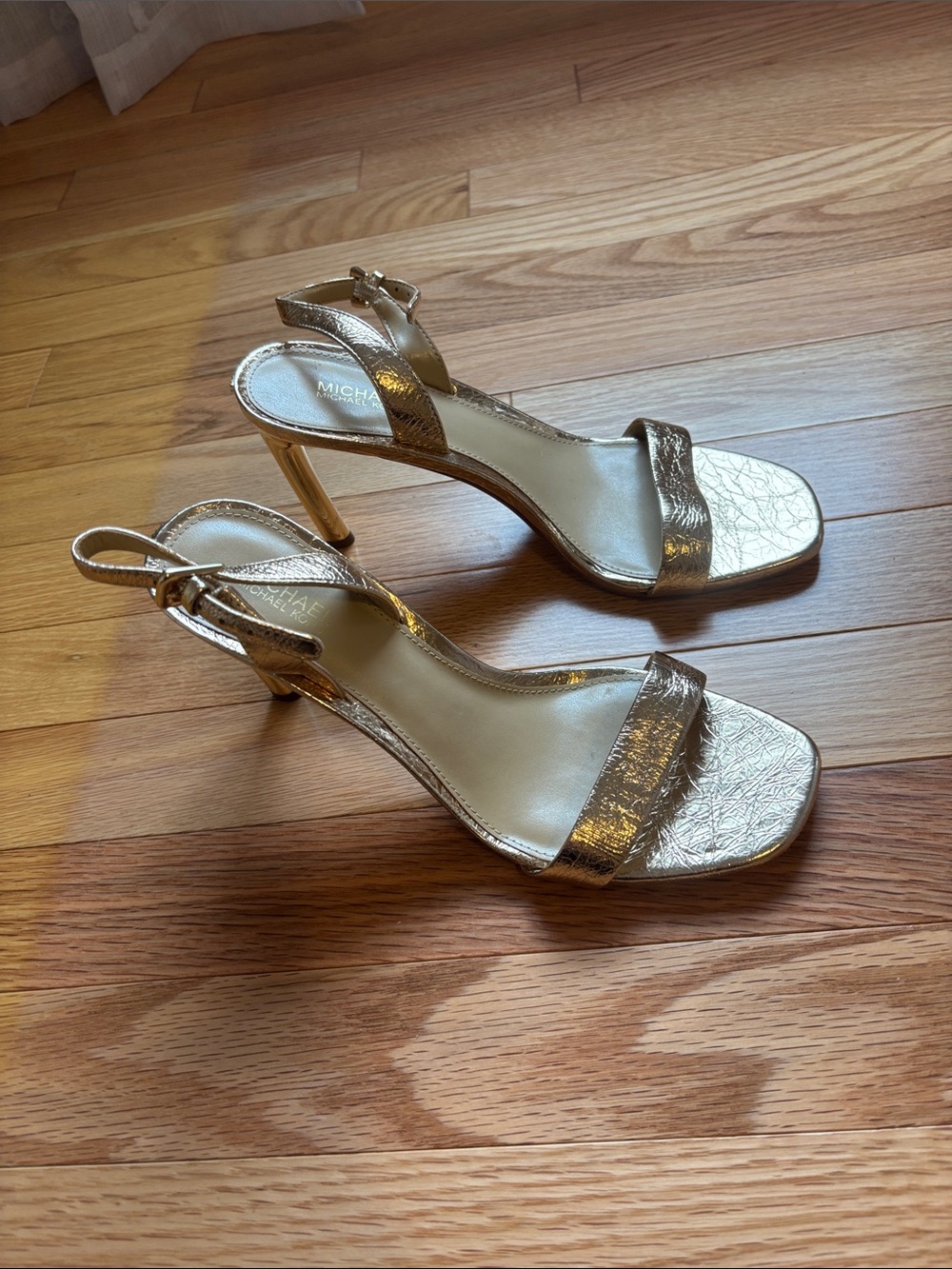Michael Kors Metallic Gold Slingback Heeled Sandals